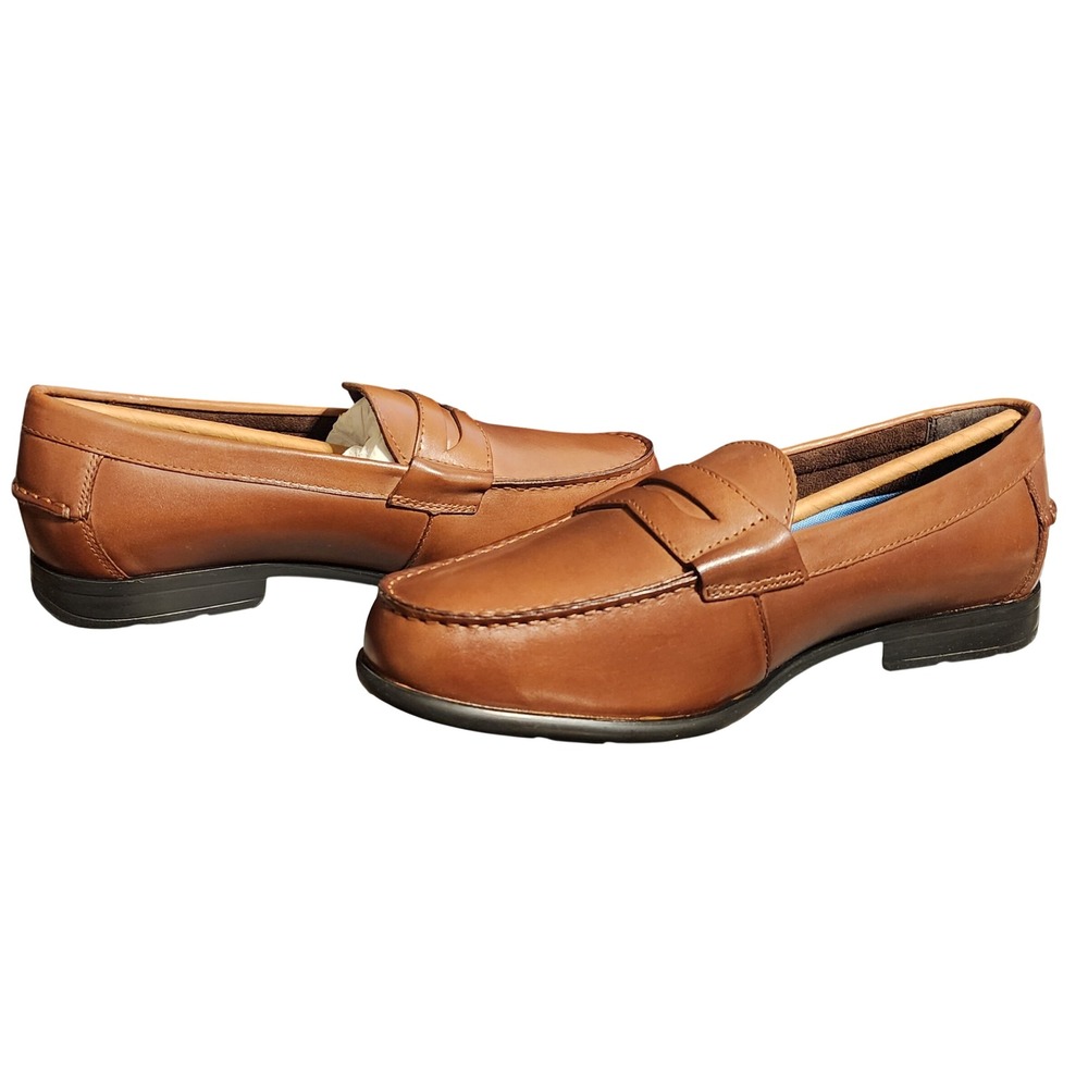 New Nunn Bush Drexel Mens 8.5 W Brown Leather  Loafers KORE Comfort Gel Preppy